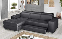 Dafne Italian Design Divano Letto angolare 3 posti con penisola a Sinistra. Similpelle Grey (cm. 259 x 178 x 94h)