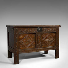 Compatto Antico Coffer, Inglese, Quercia, Cassapone, Tronco, Primo Georgiano, Circa 1720