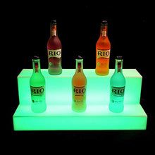 HYDDG - Espositore a 2 ripiani a LED da banco per bottiglie di liquore, con telecomando a LED a colori RF per compleanni, matrimoni, feste di Natale