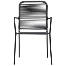 SKM Set da Pranzo da Giardino 7 pz Nero in Vetro e Acciaio (49.65kg)