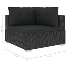 SKM Set Divani da Giardino 6 pz con Cuscini in Polyrattan Nero P