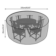 BATHWA copertura tavolo esterno, telo copertura mobili da giardino, copertura per mobili da giardino rotonda, impermeabile / anti-UV / resistente alle intemperie, rotondo 235x85 cm, nero