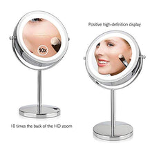BD.Y Specchi per Trucco 17 LED Specchio di cortesia a Specchio 10X Specchio cosmetico Regolabile da 7 Pollici con Specchio cosmetico a Doppia Faccia