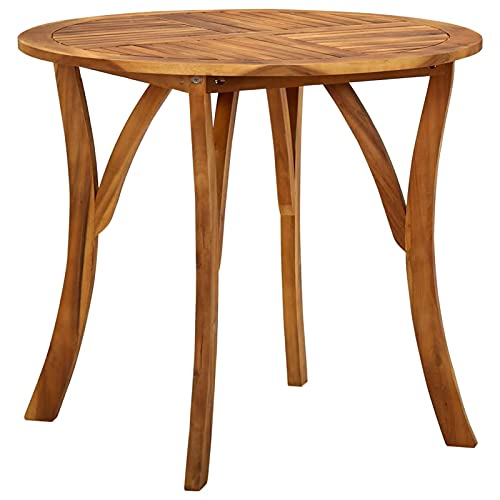 Qnotici Tavolo da Giardino in Legno massello di Acacia, Tavolo da Giardino per Il Tempo Libero all'aperto, Tavolo da Giardino per riunioni di Famiglia 85 x 75 cm