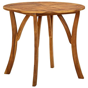 Qnotici Tavolo da Giardino in Legno massello di Acacia, Tavolo da Giardino per Il Tempo Libero all'aperto, Tavolo da Giardino per riunioni di Famiglia 85 x 75 cm