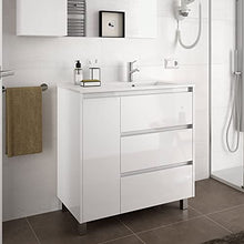 Salgar Arenys Set Mobile da Bagno, Pannelli di truciolato, Bianco Lucido, Extra Grande