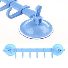 BESTONZON Porta Sacchetti in plastica Ventosa, 6 Ganci, Asciugamano Gancio Forte Ventosa Regolabile Supporto del Gancio da Parete per Bagno e Cucina (Blu)