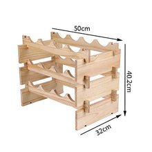 LHQ-HQ 3-Tier impilabile Wine Rack Holder -Wooden controsoffitto armadietto del vino bagagli stand cantina-Free Standing - perfetto for la barra, Cantina, Scantinato, Gabinetto, dispensa, Etc - tenere