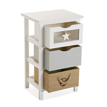 CASSETTIERA ORGANIZZATA PER BAGNO CON CASSETTI IN LEGNO COLORE BIANCO E BEIGE