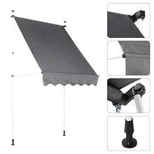 Cocoarm Tenda a Pinza Tenda da Balcone Regolabile in Altezza Resistente ai Raggi UV con manovella per Porta Finestra Esterna (Grigio)