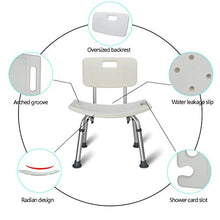Sgabelli Mobili da Bagno Bagno con Schienale in Alluminio Sedia Doccia Senior Bagno Donna Incinta Doccia Sedia Antiscivolo Altezza Regolabile capacità di Carico 130kg