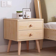 WALNUTA Comodino in Legno massello Credenza nordica, Camera da Letto Piccolo Appartamento casa Contenitore Doppio cassetto Comodino
