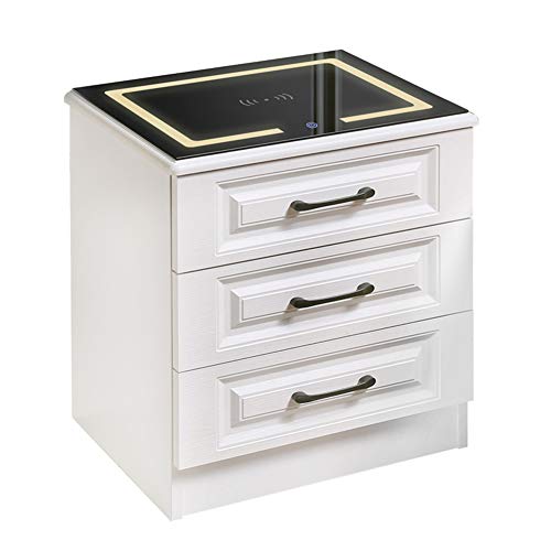 HBIAO Comodino Comodino Intelligente Comodino Camera da Letto Casa Bianco Semplice Moderno Ricaricabile Piccolo Armadio Comodino,A