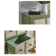 ZzheHou Cassettiera Retro Cassetto di Legno Solido Cabinet Ingresso Magazzino in Verniciato Anziano Tre Cassettiere Robusto Durevole Semplice E Grazioso (Color : Green, Size : 48x35x101cm)