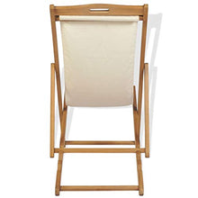 vidaXL Legno di Teak Sedia Sdraio Giardino Pieghevole Crema Lettino Prendisole
