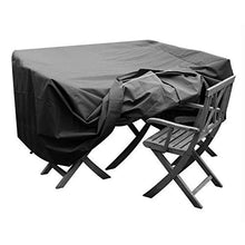 GREEN CLUB Housse de protection pour salon de jardin table + 4 chaises - 124x124x65 cm - Anthracite