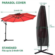 YuYo Coperture per Ombrelloni Giardino, 2-4 m Grande Copertura per Ombrellone Sbalzo Impermeabile Copertura Ombrellone Decentrato, Resistente Nero Copertura Ombrellone, 280 x 30 x 80/46 cm