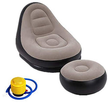 ZWNLL - Divano gonfiabile portatile con poggiapiedi, pieghevole, pieghevole, per casa, interni, esterni, campeggio, giardino