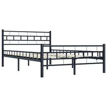 vidaXL Giroletto con Rete a Doghe Elegante Classico Robusto Resistente Arredo Casa Struttura Telaio Letto Nero in Acciaio 120x200 cm