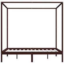 SKM Giroletto a Baldacchino Marrone Scuro Massello Pino 180x200 cm