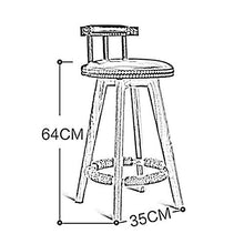 XEWNEGTZI Sedie da Bar Sgabelli da Bar Rotanti in Legno Massello, con Cuscino in PU E Schienale Basso, per Colazione, Cucina, Ristorante, Sgabelli Alti, Carico 160 kg (64 Cm, 5 Colori)(Color:Verde)