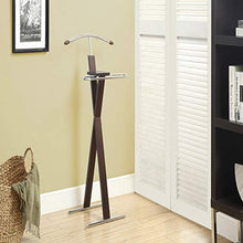 Tyueliang-Decoration AppendiabitiAppendiabiti in Metallo Cromato Struttura in Legno Camera da Letto Armadio Guardaroba Valet -BrownLibreriaEspositoreCorridoio