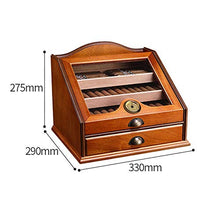 Minmin Cigar Box Mellow Legno di Cedro grande capacità professionale Humidor Cigar fumo di sigaretta Caso Rosewood, 330x290x275mm accessori del sigaro (Size : 330x290x275mm)