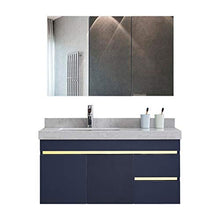 NgMik Cabinet Specchio Lavabo Bagno in Legno Multistrato Bagno in Legno Bagno Bagno Combinazione Marmo Taichung Basin Facile da Pulire (Color : Blue, Size : 50x60x45cm)