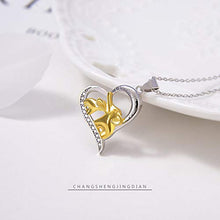 Collana in Argento Sterling, Collana Creativa A Forma di Cuore in Argento Sterling S925 Madre E Bambino Elefante, Adatta per La Festa della Mamma, Regali di Anniversario E Regali di Compleanno