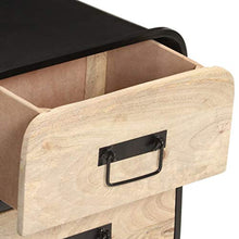 Tidyard Comodino Industraile con 2 Cassetti in Legno Massello di Mango 40x30x55 cm Comodino Camera da Letto Comodino Cameretta Comodino Vintage Comodino con Cassetti Comodino Rustico