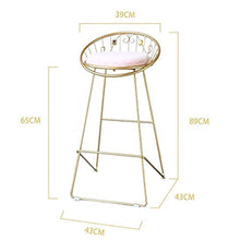 POETRY Sgabello da Bar Sedia da Bar Sgabello Alto Cucina Ristorante Poltrona Cuscino in Spugna Staffa in Acciaio 65 cm Adatto per Barra da 100 cm (Colore: T2)