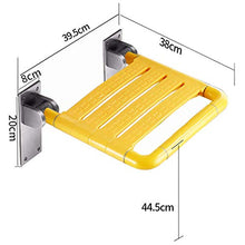 AGWa Parete Bagno sgabello/sedia ergonomica doccia/pieghevole Doccia sede del banco/per gli alti, portatori di handicap, disabili, anziani, donne in gravidanza,Giallo
