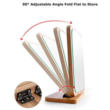 Portatile pieghevole Specchio, regolabile pieghevole Specchio, Telaio in legno antico Specchio, Specchio da toilette Camera, Portable Desktop scrivania Specchio E Bagno Specchio da toilette (marrone)