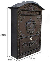 YONGYONGCHONG Cassetta delle lettere in ghisa, cassetta delle lettere dell'Europa Garden Villa Home Decoration Nero