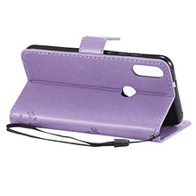 Robinsoni Custodia Compatibile con Xiaomi Play Cover Folio a Fogli Mobili Cover Libro Pelle PU Case Taccuino Cover Portafoglio Custodia Libretto Retro Flip Caso Gatta in Rilievo Cover,Viola chiaro