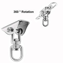 Gxhong Gancio per Soffitto,Acciaio InossidabileGirevole 360° Gancio per Soffitto Suspension, con 4 Viti, per Calcestruzzo Set di Legno Parco Giochi per Bambini Seat, Gym,capacità Portante 450KG