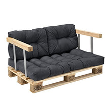 [en.casa] Cuscini per Paletta Euro-sofá tavolozze - Set di 3 - Cuscino Seduta + Cuscino Schienale [Grigio Scuro] Divano Paletta Euro-sofá in/Outdoor