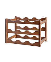 JL Wine Rack, bambù 9 Bottiglie 3-Tier Vino Espositore for controsoffitto casa Cucina Dispensa, Free Standing Vino Bagagli, Rack Tavolo Wine Rack (Bamboo)
