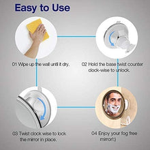 ZREAL Specchio per Trucco Specchio Bagno Piccolo Specchio Doccia Anti-Appannamento in Metallo Cromato Specchio con 360 Gradi Rotating Ventosa Rotondo per Bagno e Doccia