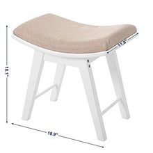 EXCLVEA Sedile per Trucco per Camera da Letto Vanity Sgabello, Trucco Moderno Dressing feci con Concavo sede di Superficie, Panchina Imbottita con Gambe Rubberwood, 286lb capacità, for Camera