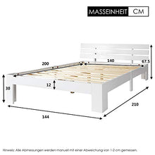 WGYDREAM Letto Letto Matrimoniale in Legno Massello con Letto con Letto in Solido Biancheria da Letto Bianca con Testiera per Adulti Adolescenti per Bambini, 200 X 140 Cm