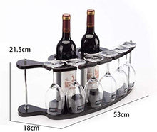 Scaffale Legno Porta Vino Cremagliera Del Vino Creativa Porta Bottiglie E Vetro - Decorazioni Per La Casa, Può Contenere 2 Bottiglie Di Vino Rosso E 6 Bicchieri