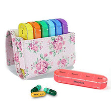 QQDL - Portapillole, portapillole, da viaggio per 7 giorni, con 4 scomparti, organizer portatile per pillole, scomparto per pillole e medicinali, per uso quotidiano e in viaggio