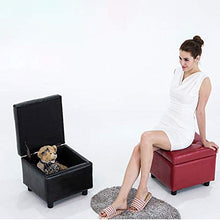 Sgabello Resistente per Soggiorno Modern Leather Square Cube Storage for la camera da letto soggiorno scarpe panchina vanity sgabelli con organizer e la funzione di archiviazione portatile sgabelli qu