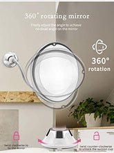Specchio Specchi per Il Trucco Luci vanità, LED con Forti Ventosa 360 Gradi Girevole