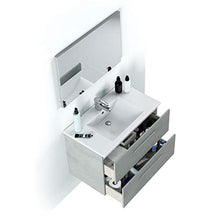 Bagno Italia Mobile arredo bagno sospeso moderno cm 80 con 2 cassettoni lavandino e specchio inclusi bianco o cemento