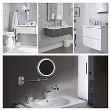 Specchio, Specchio cosmetico per Montaggio a Parete, Specchio per Il Trucco con ingrandimento 10x con luci, Specchio da Bagno bifacciale a 360 °; Specchi da Barba girevoli, Touch Control, Ricarica US