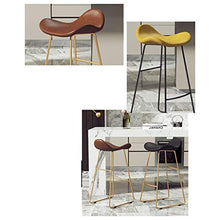 Sgabelli da bar, Creatività Sgabello Alto domestica trucco sedia di ferro staffa in pelle seduta stabile e durevole for la prima colazione Bar Stool Pianale da cucina ( Color : Black 1 , Size : 75CM )