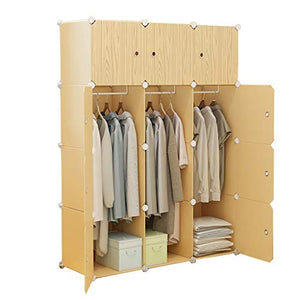 Locker 3-Gitter Armadio 3-Hanging Archivi Rimovibili di Plastica Scaffali 12 Porte Abbigliamento Home Camera 111X47X147CM MUMUJIN