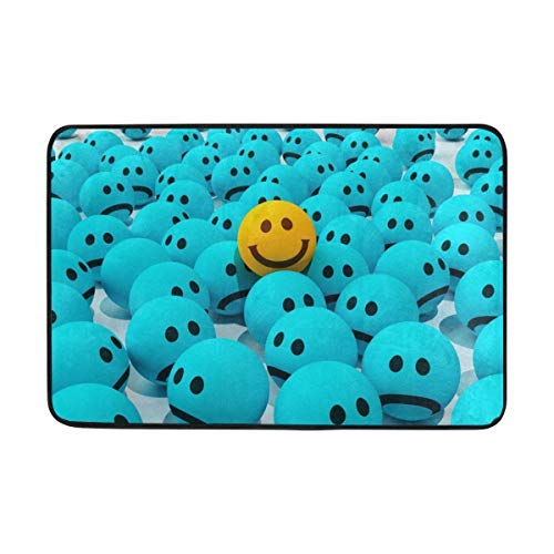 Wdskbg Zerbini Tappeto Sorriso Joy Sadness Zerbino Indoor Outdoor EntranceFloor Mat Bathroom 23,6 x 15,7 Pollici